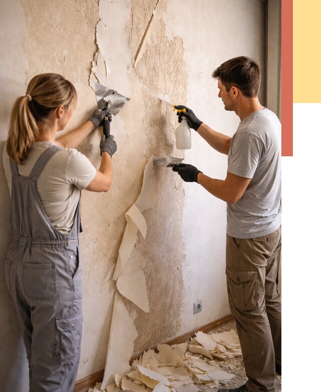 Снятие старых обоев в слободском от 5410 руб. под ключ недорого | ОТДЕЛОЧНИК-Слб