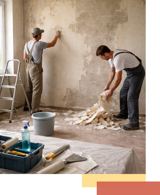 Снятие старых обоев в слободском быстро и качественно