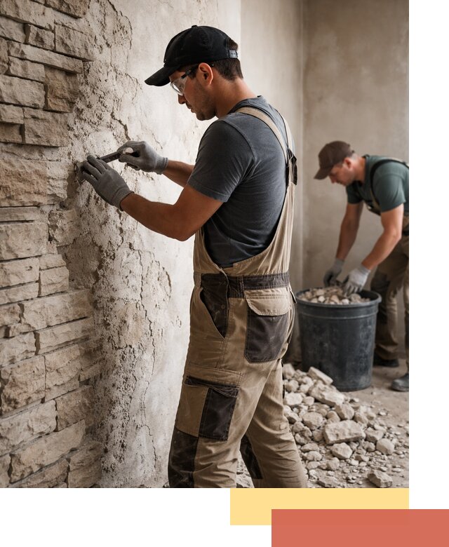 Демонтаж декоративного камня в слободском профессионально и безопасно