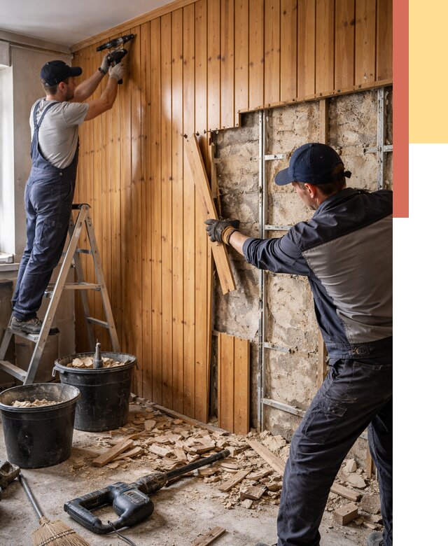 Демонтаж вагонки со стен в слободском от 1494 руб. — снятие, удаление, срочно | ОТДЕЛОЧНИК-Слб