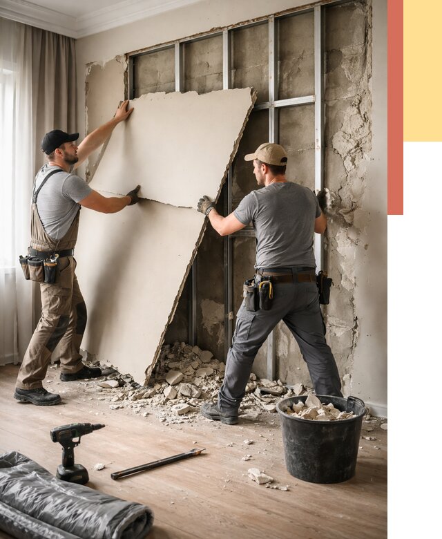 Демонтаж гипсокартона со стен в слободском от 361 руб. — услуги демонтажа | ОТДЕЛОЧНИК-Слб