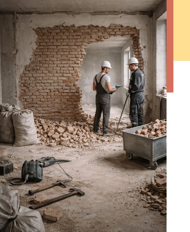 Демонтаж кирпичных стен в слободском от 4328 руб. — быстро, недорого, под ключ | ОТДЕЛОЧНИК-Слб