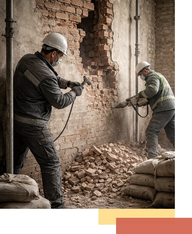 Демонтаж кирпичных стен в слободском быстро и безопасно