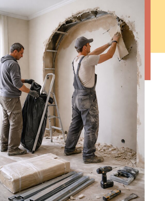 Демонтаж арки из гипсокартона в слободском от 3607 руб. — услуги под ключ | ОТДЕЛОЧНИК-Слб