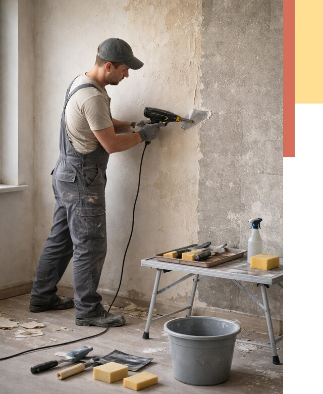 Очистка стен от клея в слободском от 1906 руб. — снятие и удаление клея со стен | ОТДЕЛОЧНИК-Слб