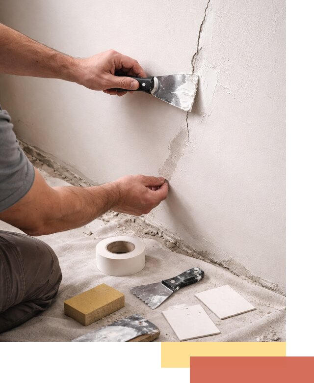 Заделка трещин и сколов в стенах и потолках в слободском