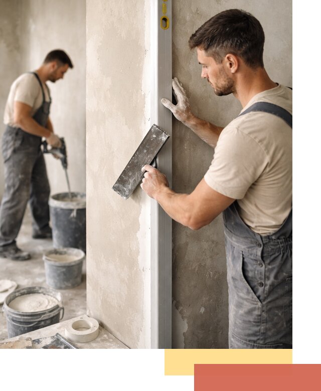 Выведение углов стен в слободском: монтаж и оштукатуривание