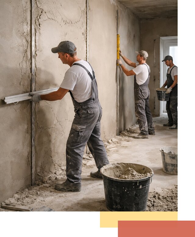 Штукатурка стен по маякам в слободском — точная и ровная поверхность