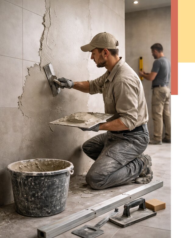 Штукатурка стен в ванной в слободском от 4637 руб./м² — выравнивание под ключ | ОТДЕЛОЧНИК-Слб