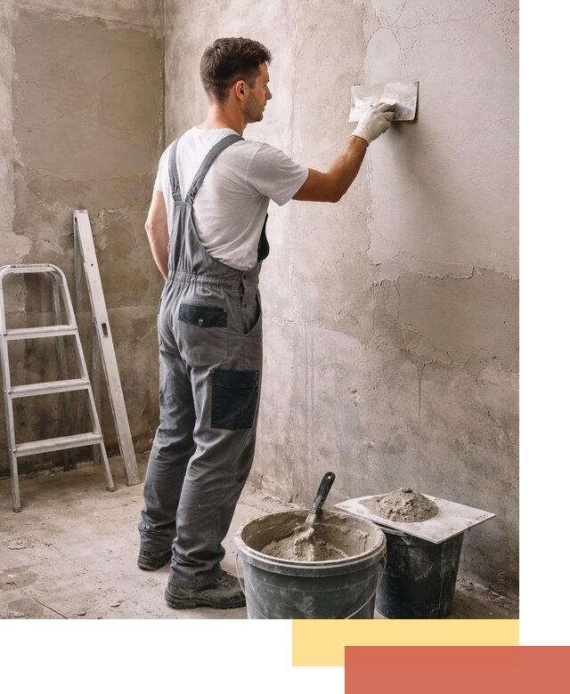 Штукатурка стен в ванной под ключ в слободском