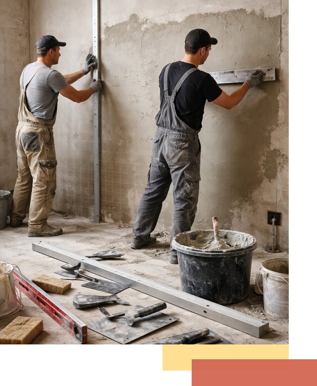 Профессиональная штукатурка стен под плитку в слободском