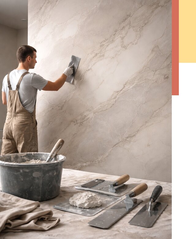 Декоративная штукатурка под мрамор в слободском от 2885 руб./м² — быстро и недорого | ОТДЕЛОЧНИК-Слб