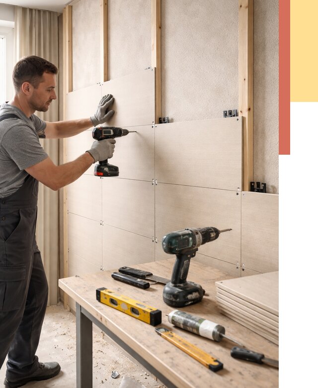 Монтаж МДФ панелей на стены в слободском от 1288 руб. под ключ | ОТДЕЛОЧНИК-Слб