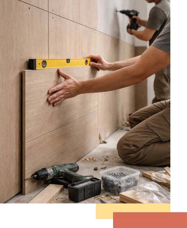 Профессиональный монтаж МДФ панелей на стены в слободском