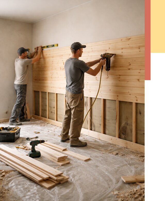 Монтаж деревянной вагонки на стены в слободском от 7729 руб. | Услуги монтажа вагонки | ОТДЕЛОЧНИК-Слб