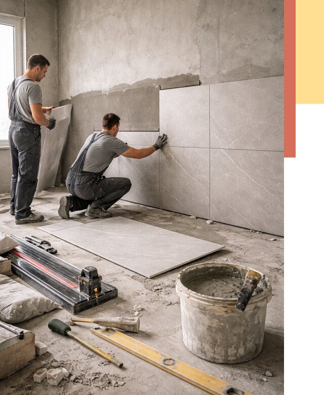 Облицовка стен керамогранитом в слободском от 4328 руб./м² — услуги под ключ | ОТДЕЛОЧНИК-Слб