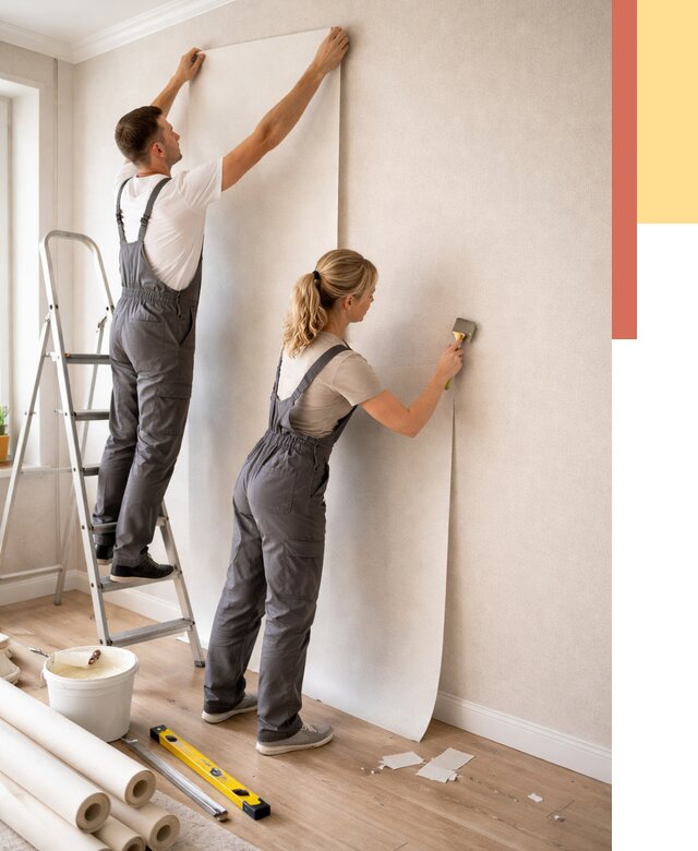 Поклейка флизелиновых обоев в слободском от 6183 руб. | Быстро и недорого — ОТДЕЛОЧНИК-Слб