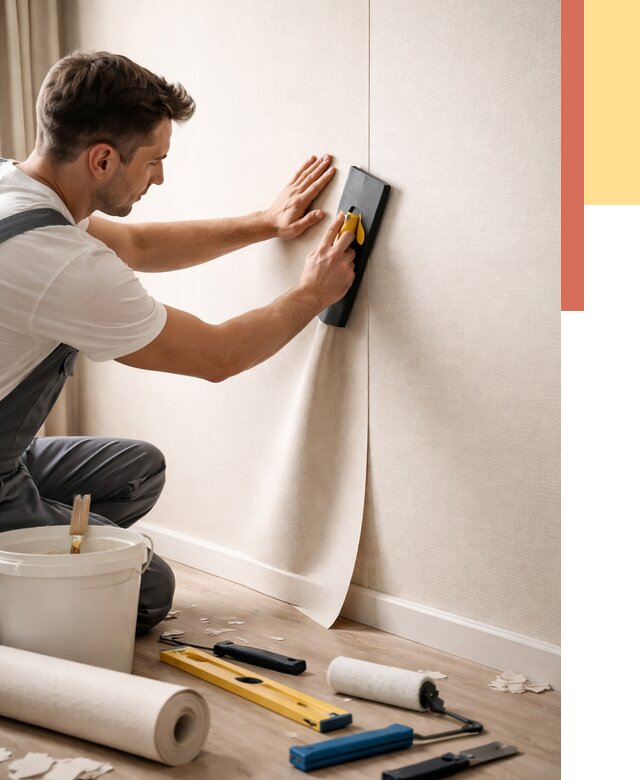 Поклейка виниловых обоев в слободском от 4637 руб. | Быстро и недорого — ОТДЕЛОЧНИК-Слб