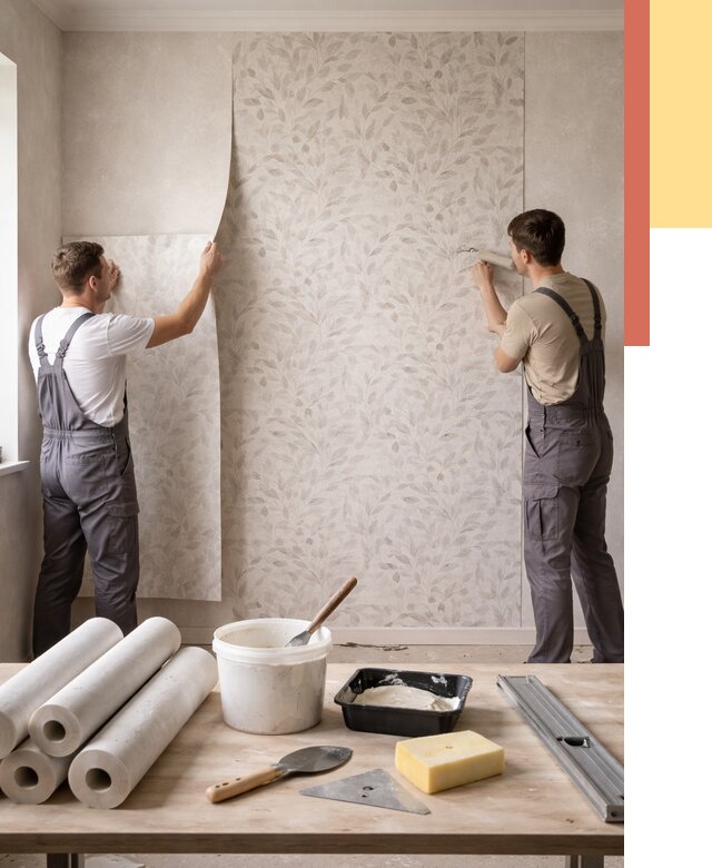Поклейка обоев с подбором рисунка в слободском от 3607 руб. | ОТДЕЛОЧНИК-Слб - быстро и недорого