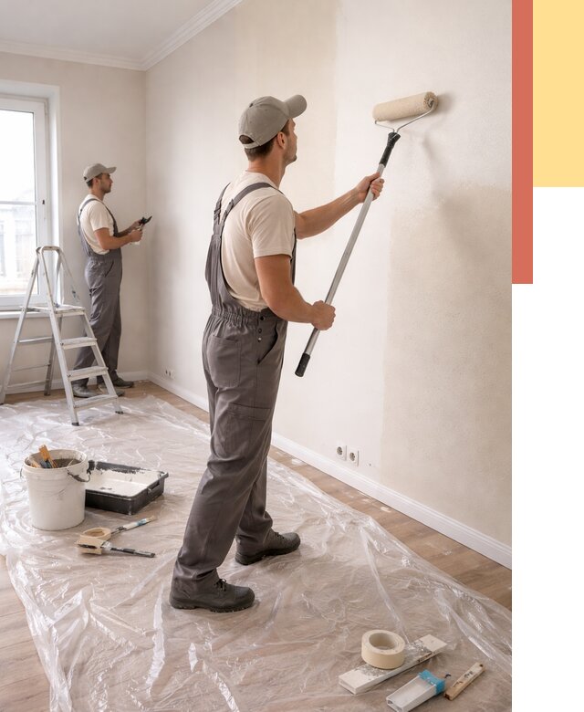 Покраска стен акриловой краской в слободском от 3607 руб./м² — быстро и недорого | ОТДЕЛОЧНИК-Слб