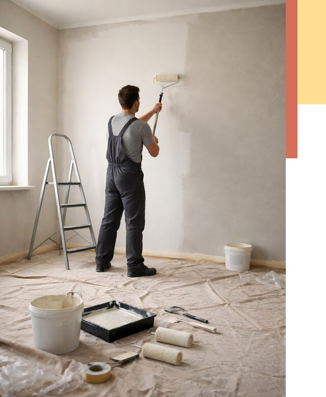 Покраска стен моющейся краской в слободском от 361 руб./м² — быстро и недорого | ОТДЕЛОЧНИК-Слб