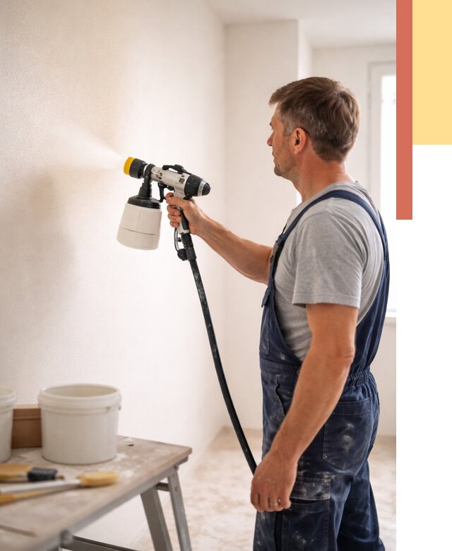 Покраска стен краскопультом в слободском от 7729 руб. — механизированная покраска | ОТДЕЛОЧНИК-Слб