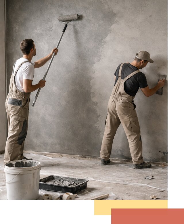 Покраска стен под бетон в слободском профессионально и недорого