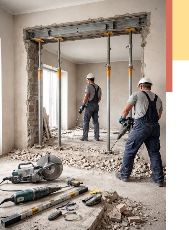 Прорезка проема в стене в слободском от 4637 руб. — быстро и недорого | ОТДЕЛОЧНИК-Слб