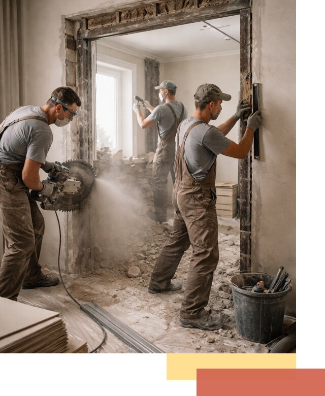 Расширение дверного проема под установку новой двери в слободском