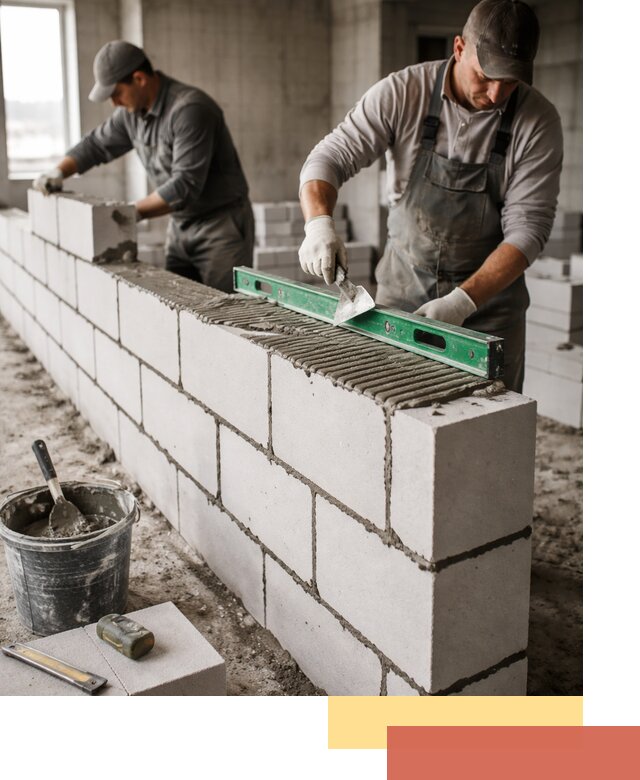 Кладка перегородок из газобетона в слободском быстро и качественно