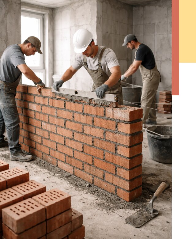 Кладка перегородок из кирпича в слободском от 3607 руб. за м² | ОТДЕЛОЧНИК-Слб