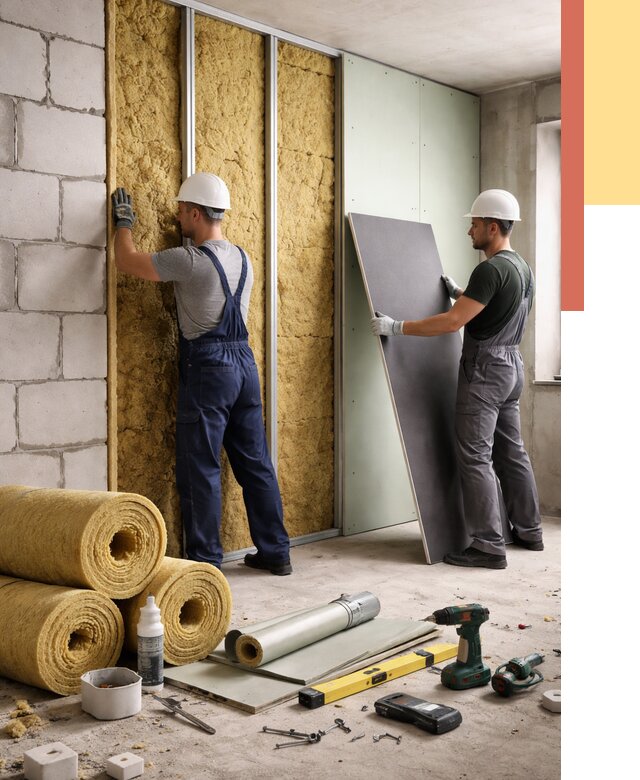 Шумоизоляция перегородок из блоков в слободском от 1906 руб./м² — быстро и недорого | ОТДЕЛОЧНИК-Слб