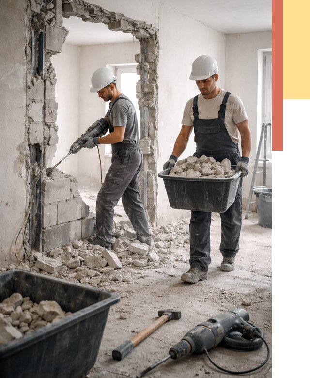 Демонтаж блоковых перегородок в слободском от 3864 руб. — быстро и недорого | ОТДЕЛОЧНИК-Слб