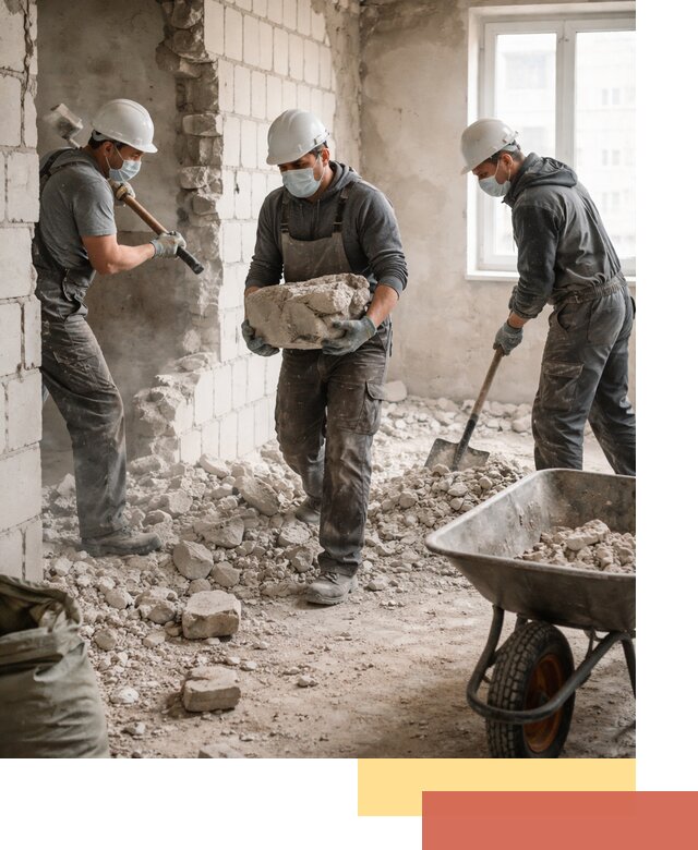 Демонтаж блочных перегородок в слободском быстро и аккуратно