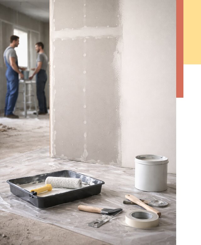 Покраска перегородок из гипсокартона в слободском от 4637 руб. под ключ | ОТДЕЛОЧНИК-Слб