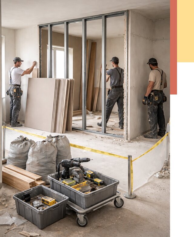 Перенос гипсокартонной перегородки в слободском под ключ от 4637 руб. | Демонтаж и монтаж – ОТДЕЛОЧНИК-Слб