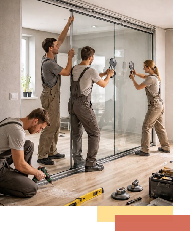 Изготовление стеклянных перегородок на заказ в слободском