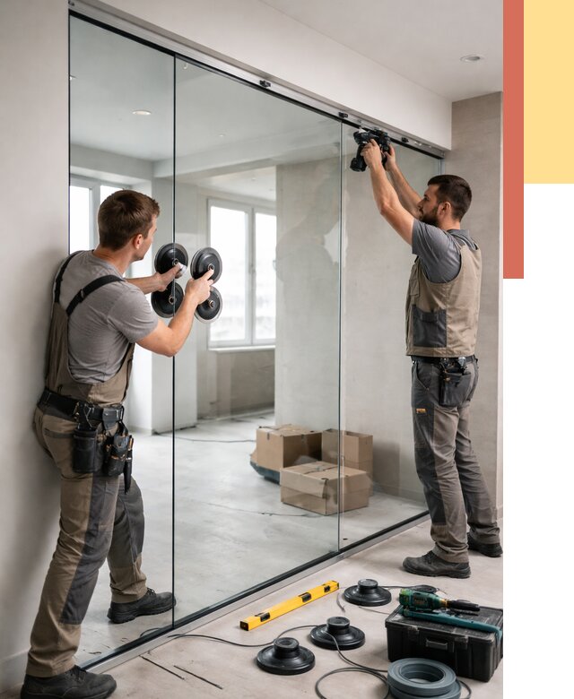 Монтаж стеклянных перегородок в слободском от 6698 руб. | ОТДЕЛОЧНИК-Слб