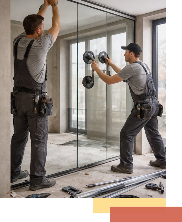 Цельностеклянные перегородки под ключ в слободском