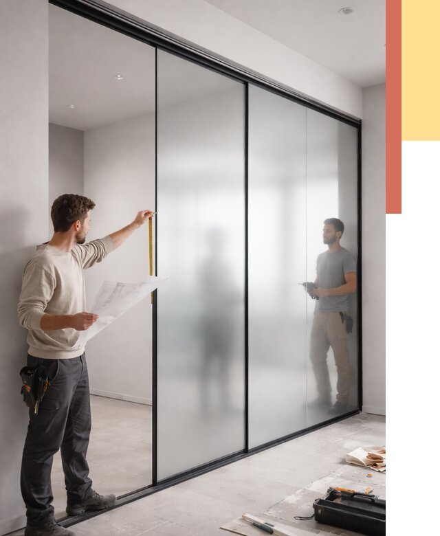 Матовые стеклянные перегородки в слободском от 8759 руб. — монтаж и установка | ОТДЕЛОЧНИК-Слб