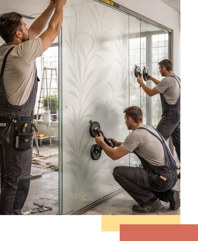 Стеклянные перегородки с рисунком на заказ в слободском