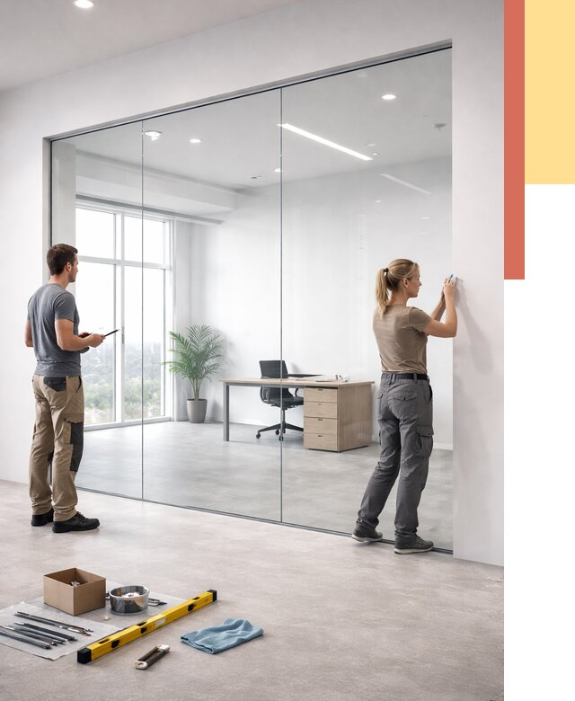 Перегородки из закаленного стекла в слободском от 9790 руб. под ключ | ОТДЕЛОЧНИК-Слб