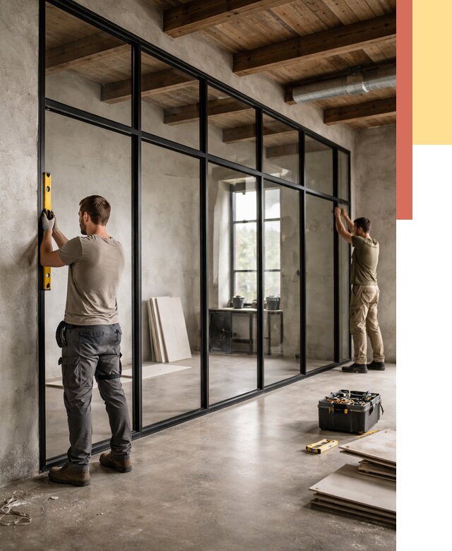 Стеклянные перегородки лофт в слободском от 10820 руб. под ключ | ОТДЕЛОЧНИК-Слб