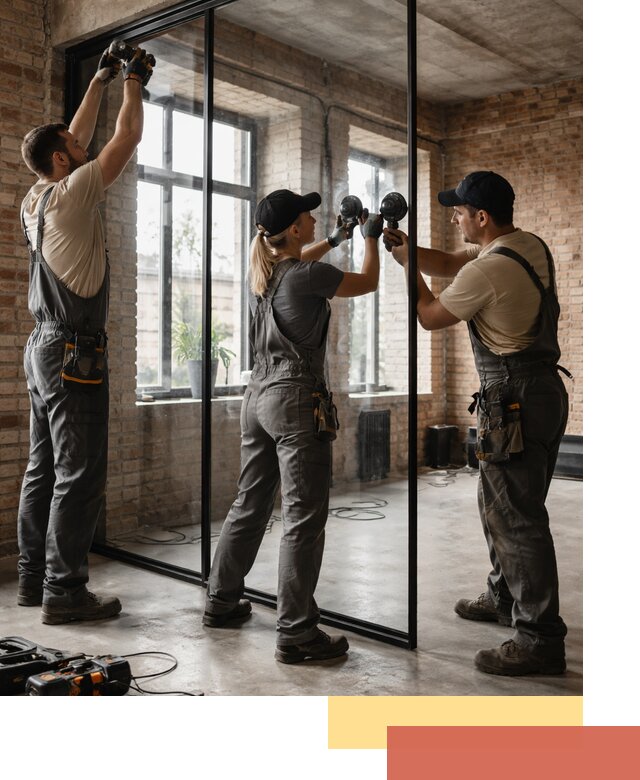 Стеклянные перегородки лофт — изготовление и монтаж в слободском