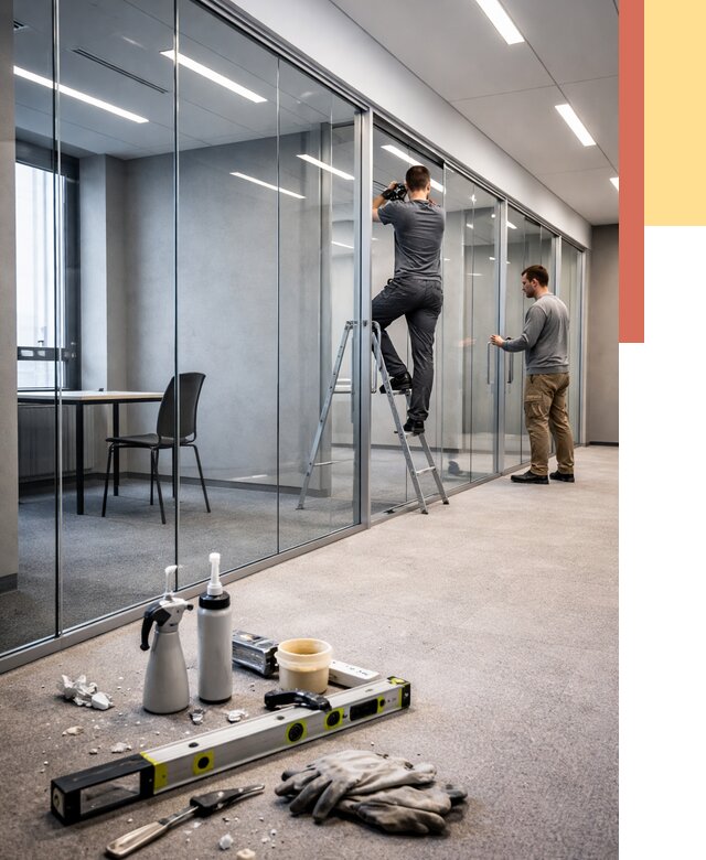 Стеклянные офисные перегородки в слободском от 8759 руб. — монтаж и установка | ОТДЕЛОЧНИК-Слб