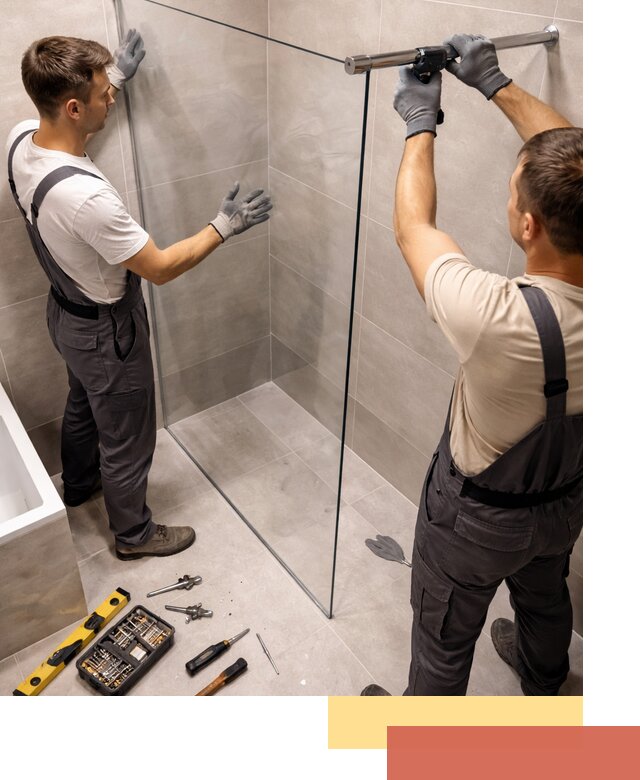 Стеклянные перегородки для душа в слободском — изготовление и монтаж