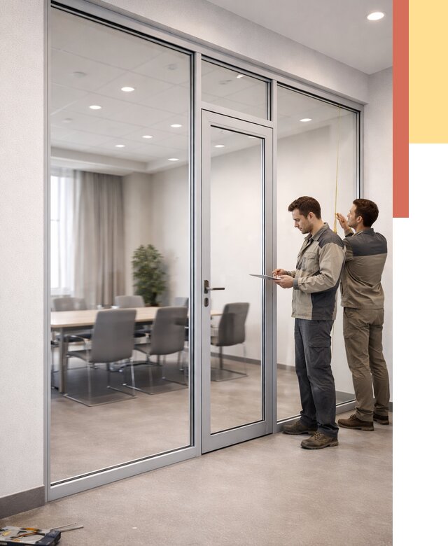 Установка и монтаж алюминиевых перегородок со стеклом в слободском от 8450 руб. | ОТДЕЛОЧНИК-Слб