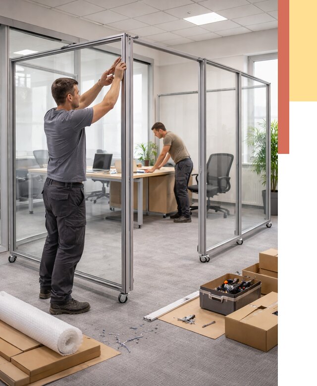 Мобильные офисные перегородки в слободском от 12881 руб. — установка под ключ | ОТДЕЛОЧНИК-Слб