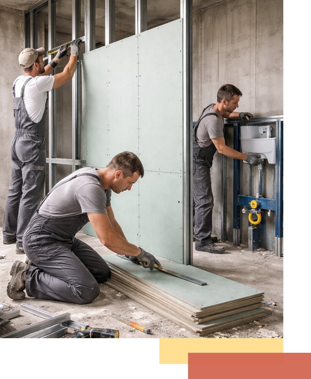 Монтаж и ремонт сантехнических перегородок в слободском