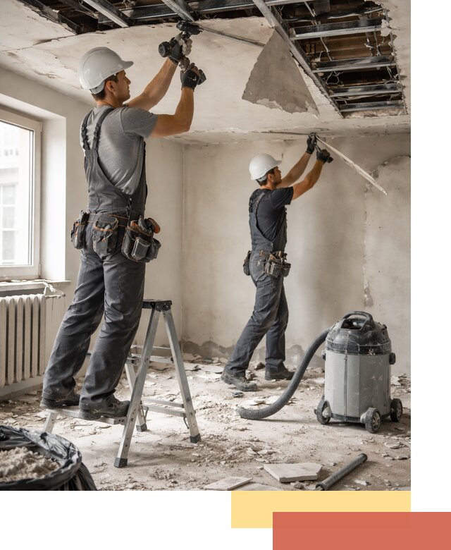 Демонтаж гипсокартонного потолка в слободском быстро и аккуратно